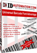 Screenshot of Windows Universal Barcode Font 8.0