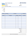 Job service invoice template in Excel format