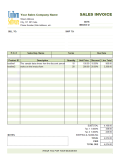 Screenshot of Sales Invoice Template with Discount Percentage 5.51