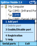 Split real serial ports on mobile devices.